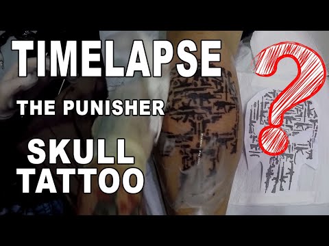 THE PUNISHER SKULL TATTOO TIMELAPSE