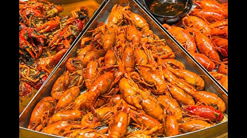 Fried Crayfish Frying Machine Line Seafood Continuous Fryer Conveyor Belt Shrimp Frying Equipment