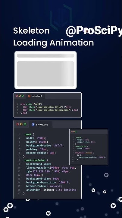 Skeleton Loading Animation using html, css and javascript | #shorts ...