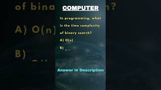 🚀💻🔍 Computer Binary search divides the data in half each step super fast Answer:- B) O(log n) #viral