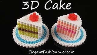 Hama/Perler Beads Cake 3D - How to Tutorial by Elegant Fashion 360