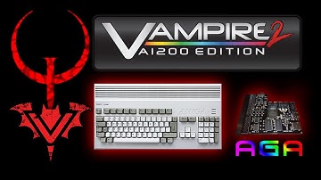 Amiga Vampire 1200 Quake running on 68080 CPU, FPU, and motherboard AGA