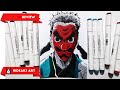 Drawing Urokodaki 👺 with NORA! markers || DRAWING TOOLS REVIEW