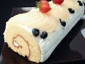 【楽らくクッキング】フルーツロールケーキ【Easiness Cooking】 Fruit roll cake　