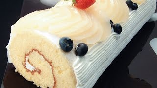 【楽らくクッキング】フルーツロールケーキ【Easiness Cooking】 Fruit roll cake　