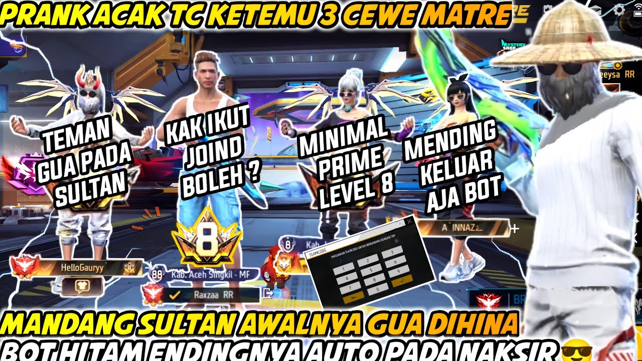 PRANK ACAK TC KETEMU 3 CEWE MATRE MANDANG SULTAN AWALNYA GUA DIHINA BOT ENDINGNYA AUTO PADA NAKSIR