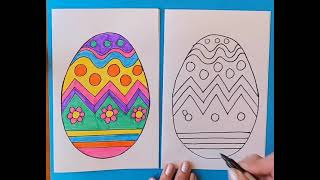 How to draw an Easter egg easy step by step @artmakeslifemeri
