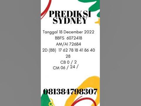 PREDIKSI SYDNEY 18 DESEMBER 2022 | RUMUS SYD HARI INI | PREDIKSI SDY