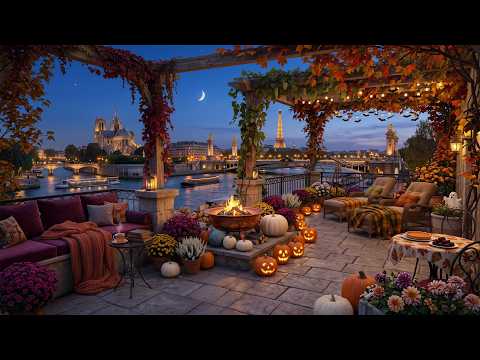 Relaxing Jazz by the Seine at Night | Smooth Piano Jazz & Cozy Firelight for Unwinding