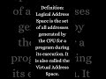 LogicalAddressSpace#Operating system#BCA#BTech#TechEducationEngineering#Education#StudentLife#Shorts