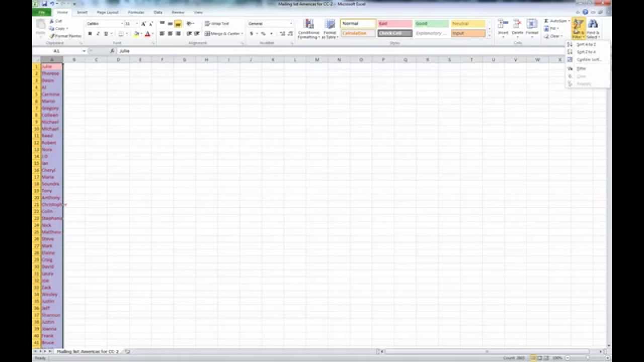Microsoft Excel: How to highlight and remove duplicates - YouTube