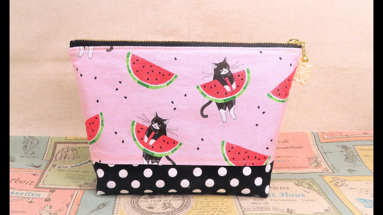 ポーチ 作り方 マチ付き 裏地付き 簡単シンプルポーチ作り方 How to