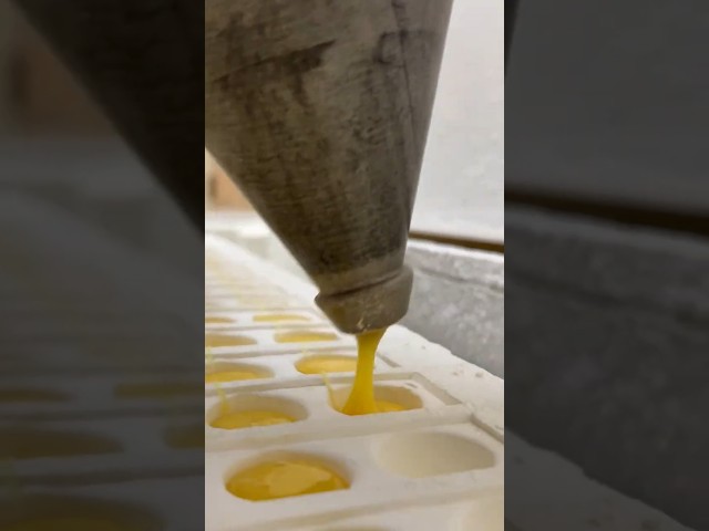 ASMR making egg yolk looking candy