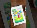 Tea garden drawing ✍️ with Doms 36 Watercolor cakes #art #trending #teagarden #shorts