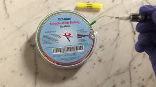 Needlestick safety system by Orabloc Pierrel, short video of re-capping with bent needle
