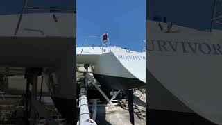 Trimaran Survivor Norman Cross 34' Hull walk around