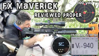 Fx Maverick 25 Air Rifle Review 50 100 Yard Accuracy Test Tuned - Regulated Pcp Airgun