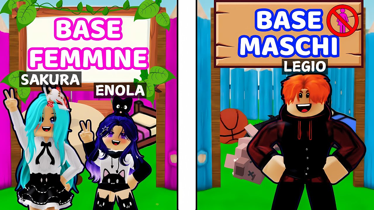 SOPRAVVIVIAMO 500 NOTTI in una MEGA BASE MASCHI CONTRO FEMMINE su 99 NOTTI nella FORESTA - Roblox