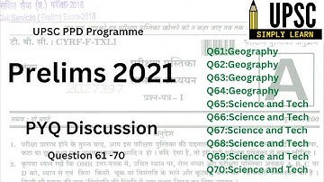 Prelims 2021 PYQ discussion| Question 61-70| #upscprelims #upsc2023 #pyqdiscussion #pyq #upsc #ias