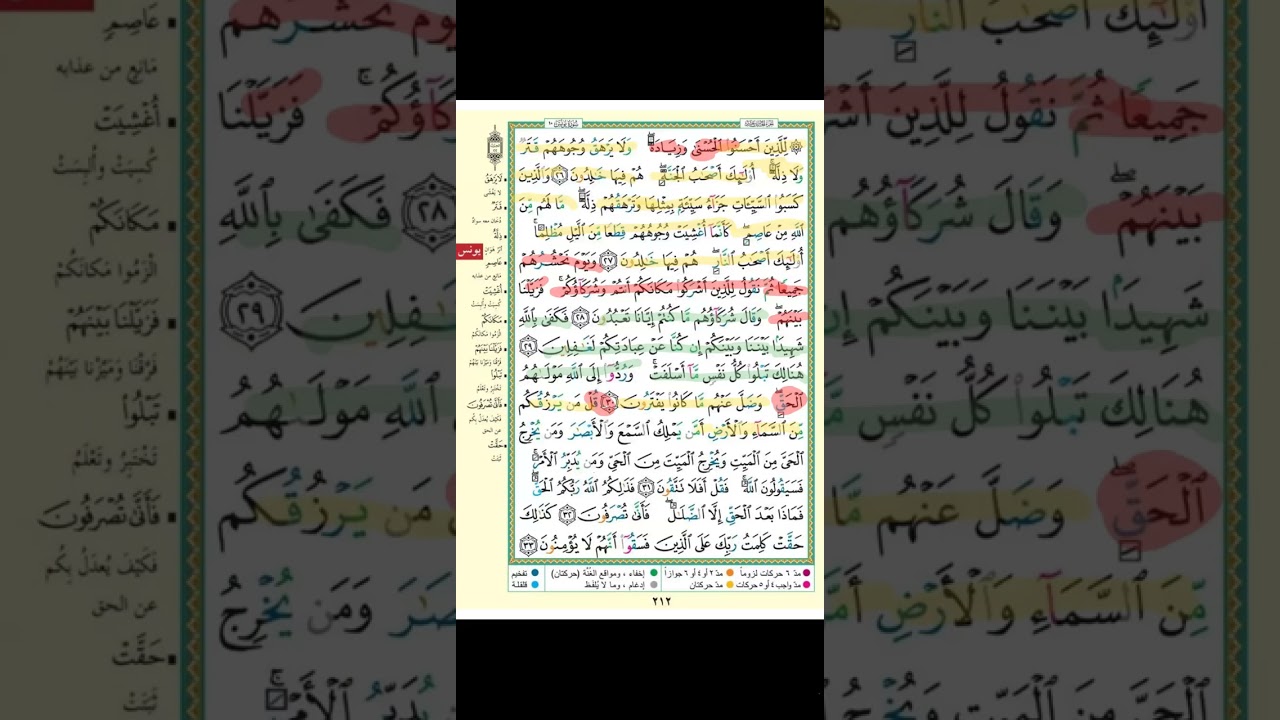 تثبيت سورة يونس الربع الثالث (للذين احسنوا الحسني وزيادة) 