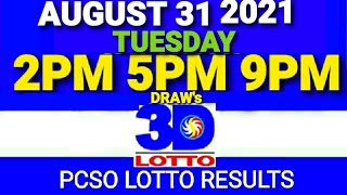 3D Swertres Lotto Result Today August 31 2021 Tuesday Based on 2PM5PM9PM PCSO Draws | PCSO CHANNEL