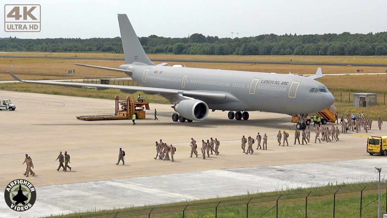 [4K] Spanish Air Force A330 returning Dutch troops after exercise High Blaze | Eindhoven Air Base