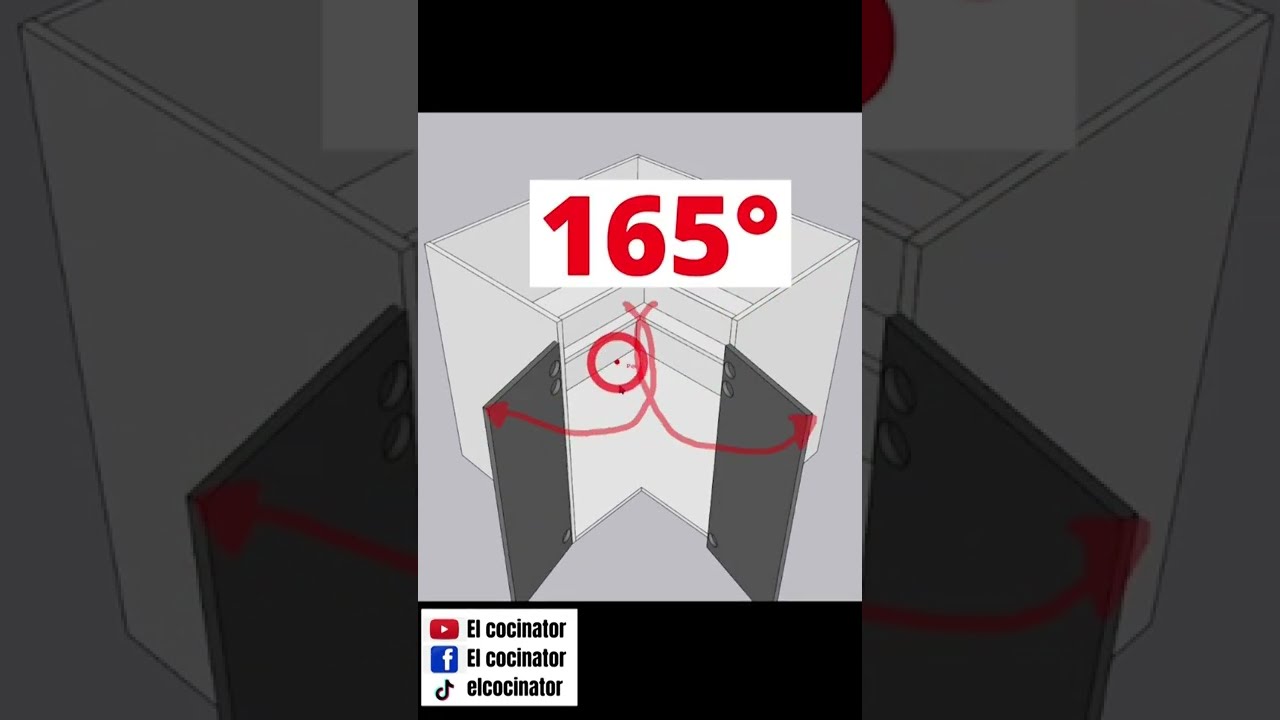 Apertura independiente de puertas en mueble esquinero de cocina    