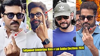 Tollywood Celebrities Casted His Vote | Lok Sabha Elections 2024 | NTR | Ram Charan | Allu Arjun