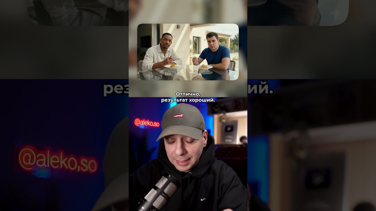 УИЛЛ СМИТТ ЕСТ СПАГЕТТИ через KLING 3 на ChatLLM