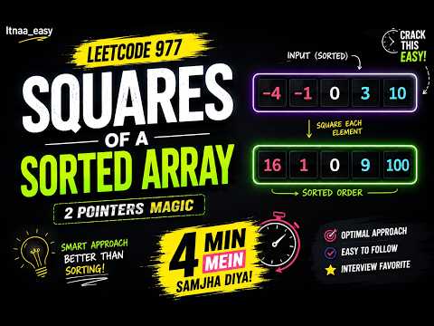 LeetCode 977: Squares of a Sorted Array | 2 Pointer Approach in Java | Easy Explanation