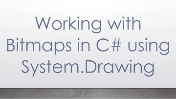 Working with Bitmaps in C# using System.Drawing