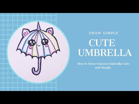 How to Draw a Umbrella Unicorn Simple and Cute ☂️ Как нарисовать зонтик единорог легко и мило.