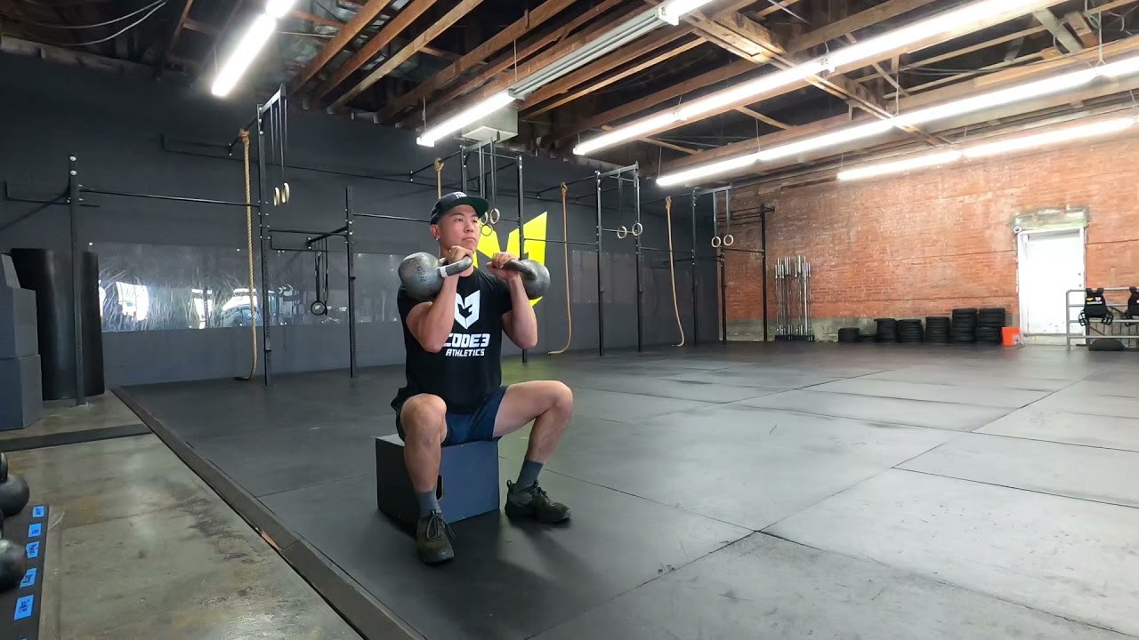 Double Kettlebell Box Squat - YouTube