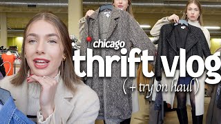 thrift with me in CHICAGO!! (the BEST goodwill in the city??) + try on haul | thrift vlog