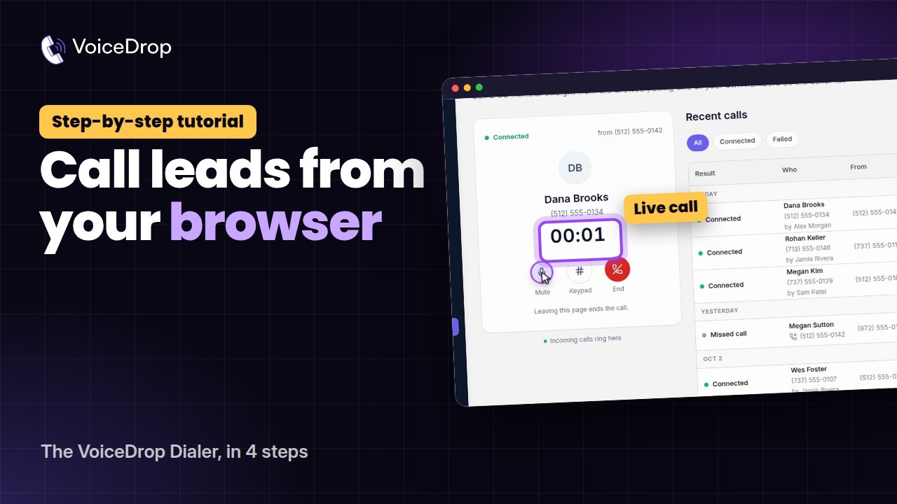 How to Use the VoiceDrop Sales Dialer (2-Minute Walkthrough)