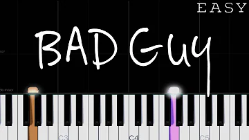 Billie Eilish - Bad Guy | EASY Piano Tutorial