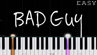 Billie Eilish - Bad Guy | EASY Piano Tutorial Resimi