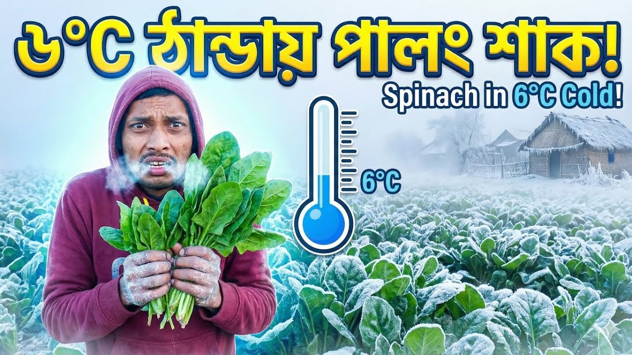 6 ডিগ্রি ঠান্ডায় পালং শাক তুললাম! 🥶 | Spinach Harvesting in 6°C Cold | Bolpur Santiniketan 
