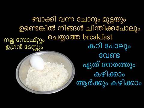 ചോറ് ബാക്കി വന്നാൽ മുട്ടയുണ്ടങ്കിൽ എത്ര കഴിച്ചാലും മതിവരുത്ത egg പൊതി /Instant Breakfast