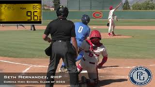 Seth Hernandez Prospect Video, RHP, Corona High School Class of 2025, Full Outing vs Osos Low Home screenshot 4