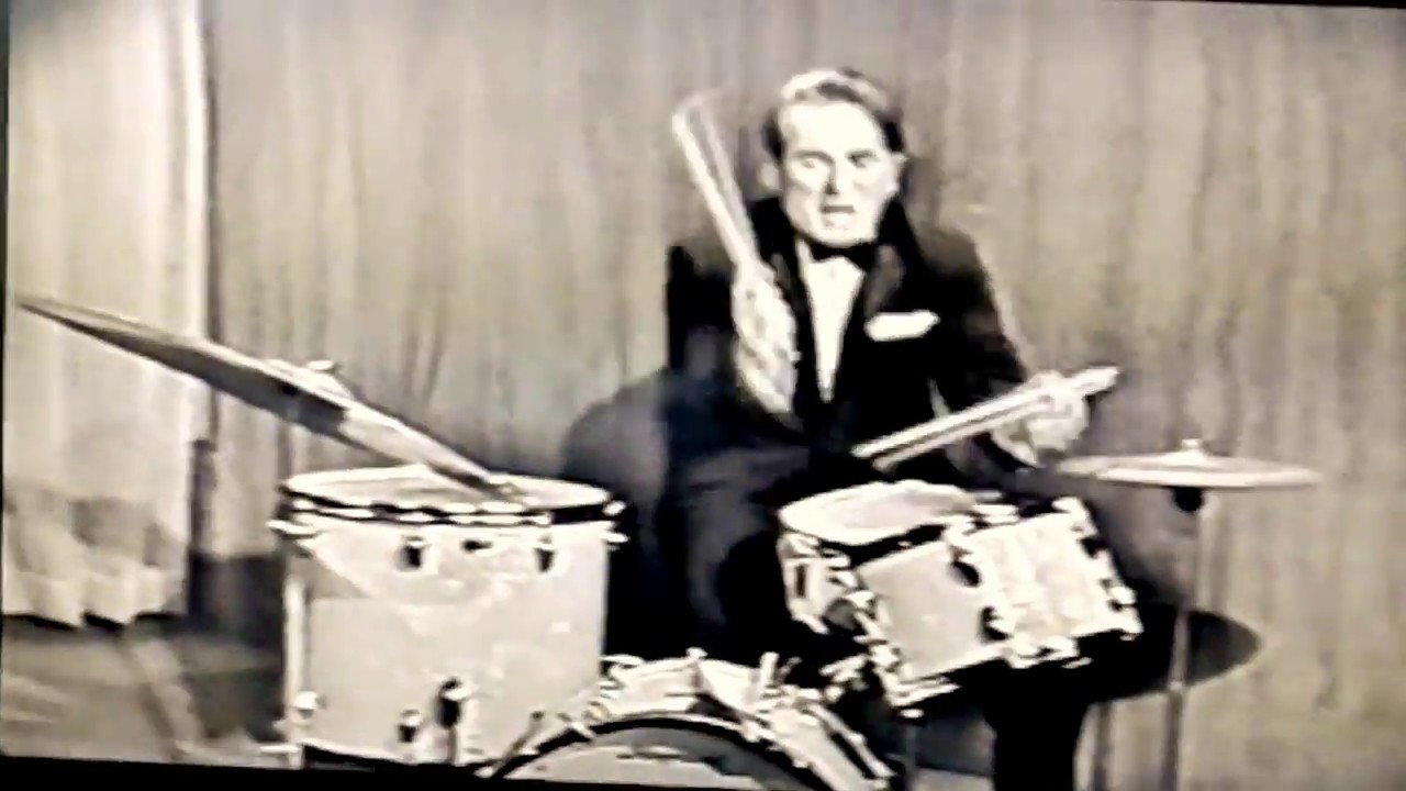 Gene Krupa on Playboy's Penthouse with Hugh Hefner 1961 from Gene Krupa Swing Swing Swing!