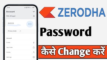 Zerodha Me Password Kaise Change Kare, Zerodha Password Change