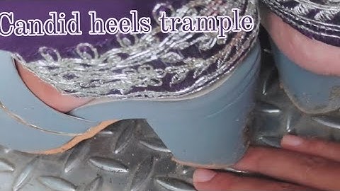 Girl unknown candid trample step on hand with heels. (Lfl - 177)