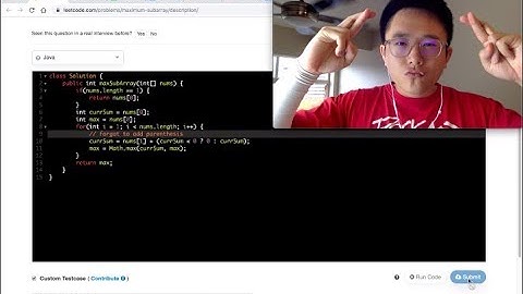 Maximum Subarray - 15 min Java Coding Challenge