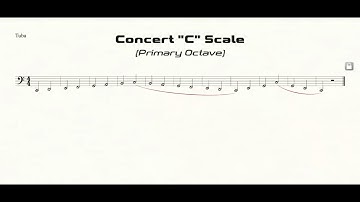 Tuba C Scale Practice in Half Notes (primary octave)