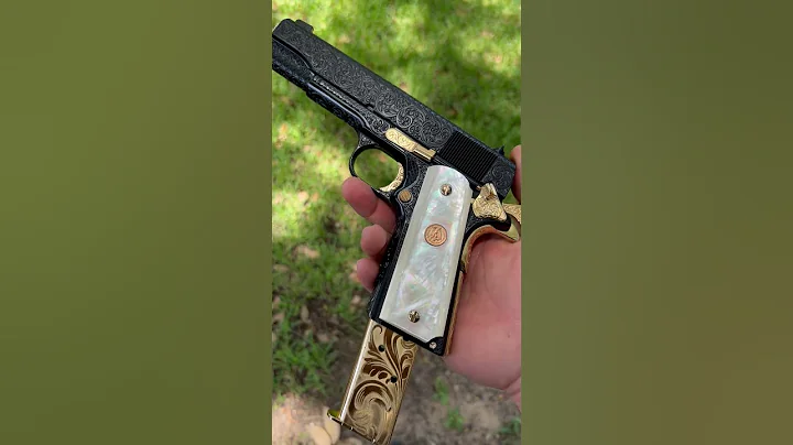 1911 engraved gun with pearl grips