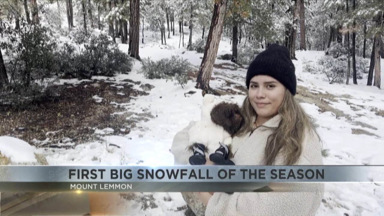 First big snowfall of season has touched down on Mt. Lemmon - YouTube