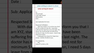 Leave application letter to principal | Write sick leave application to the principal |leave letter