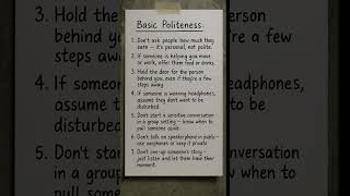 Basic Manners Everyone Should Know 🙏 Wealth