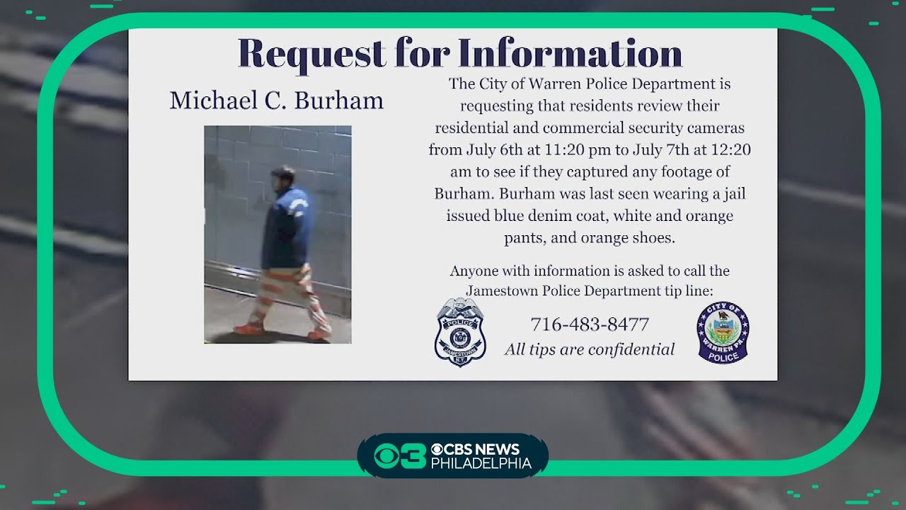 Authorities looking for inmate who escaped from Warren County Prison in ...